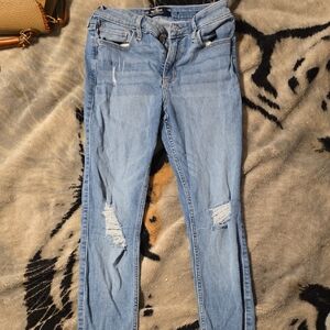 Women's Light Blue Distressed Jeans